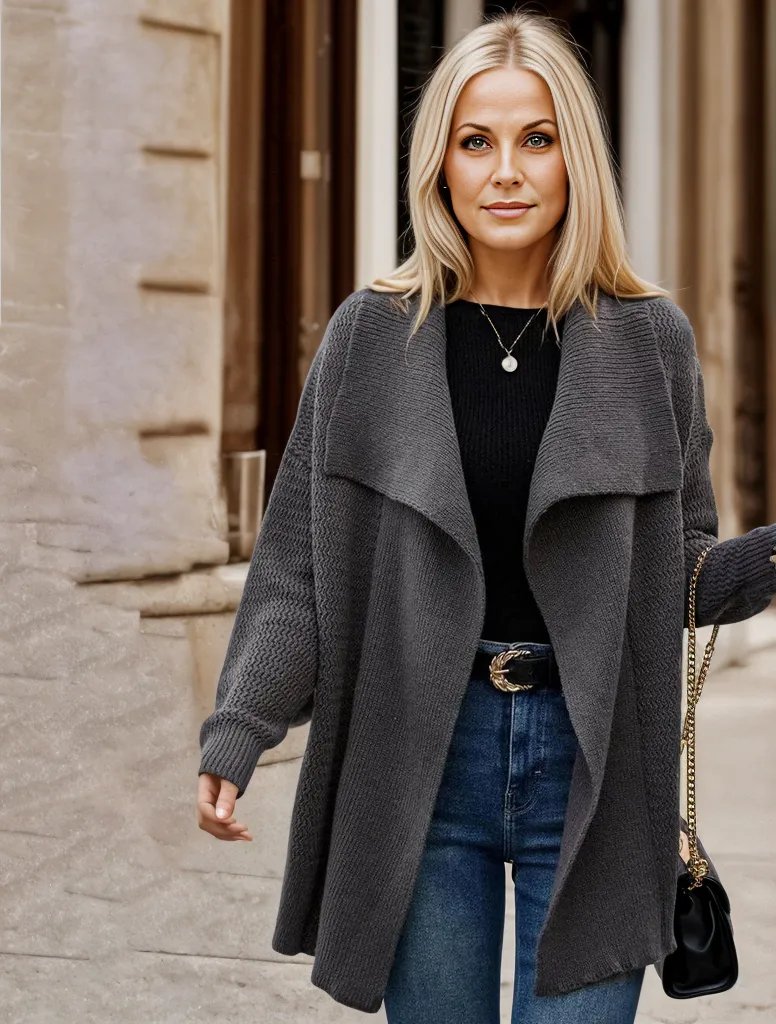 R&B | Trendiger Grauer Cardigan für Frauen