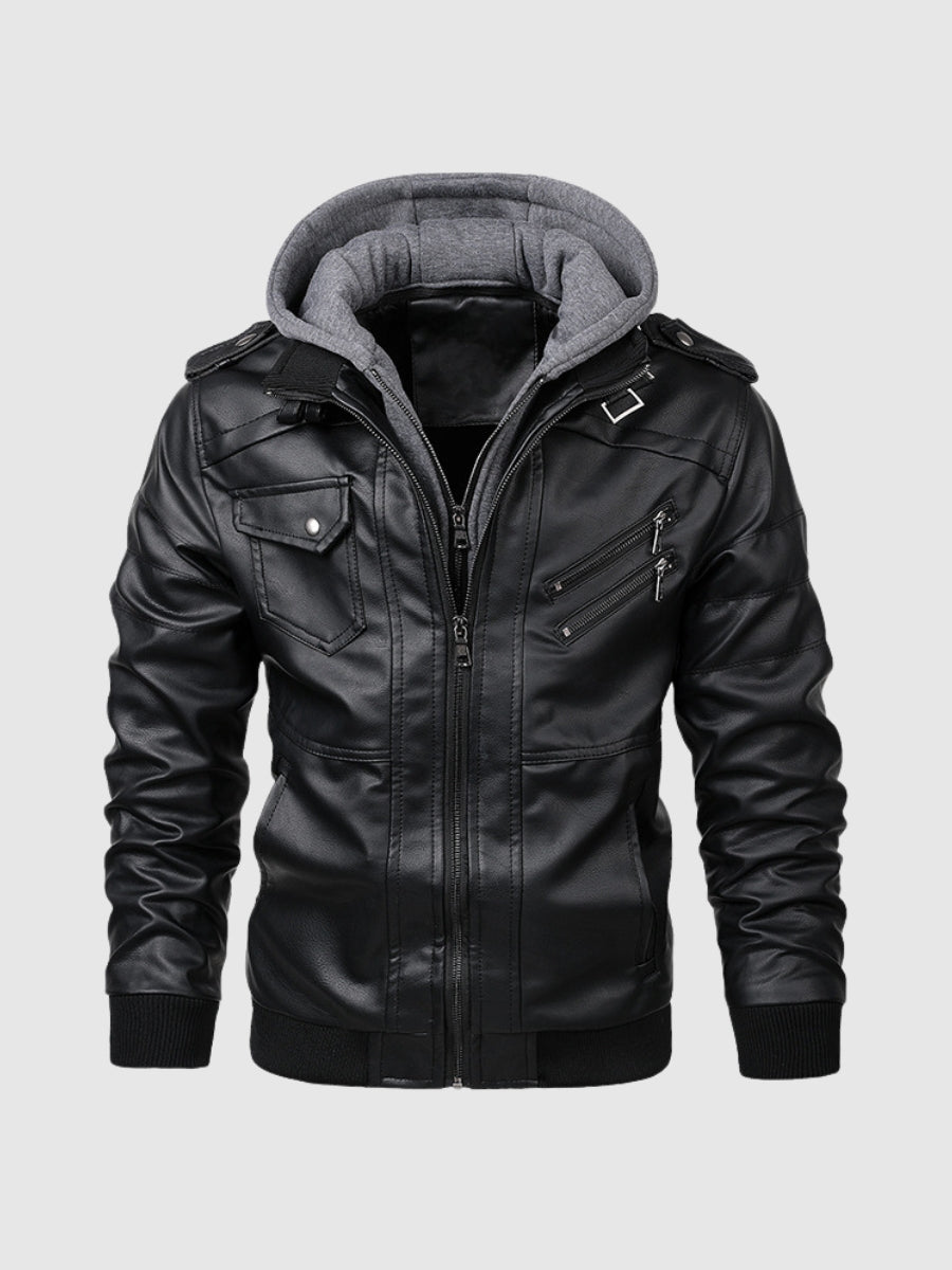 R&B | Herren Lederjacke Kunstleder Modern und Bequem
