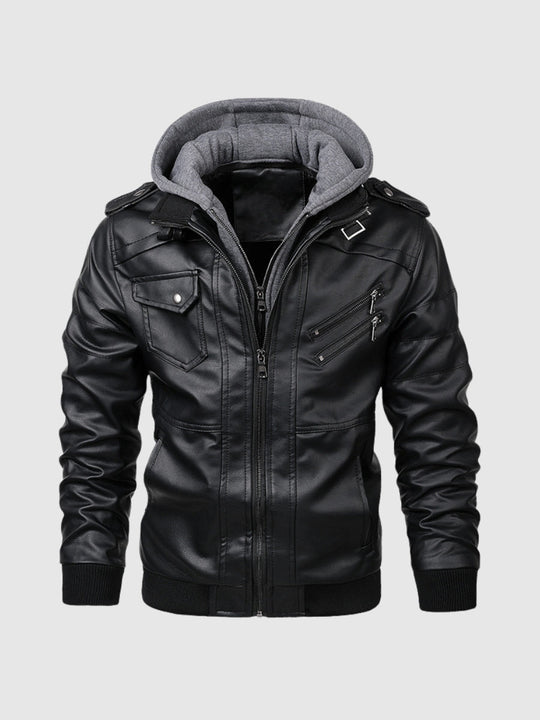 R&B | Herren Lederjacke Kunstleder Modern und Bequem