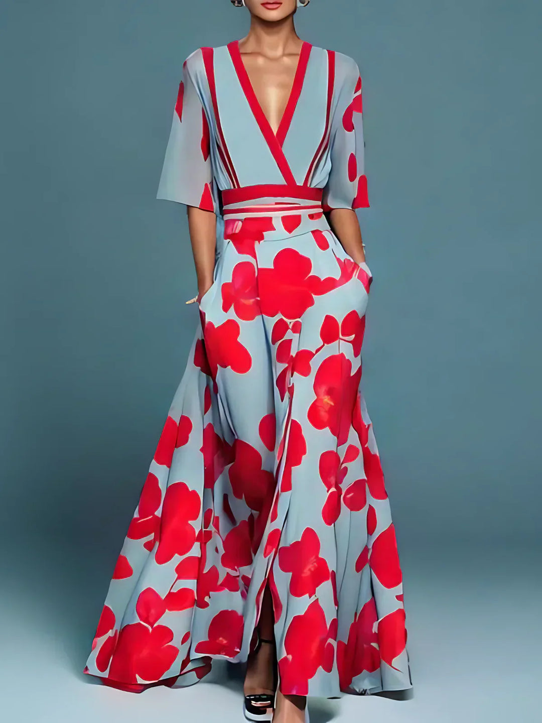 R&B | Elegantes Kleid mit Blumenmuster