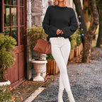 R&B | Schlichter Einfarbiger Strickpullover Für Damen