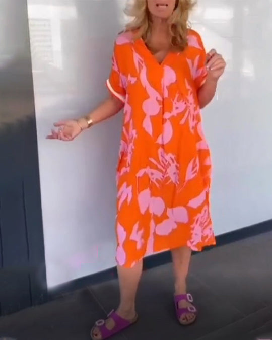 R&B | Lässiges, Lockeres Kleid mit Aufdruck