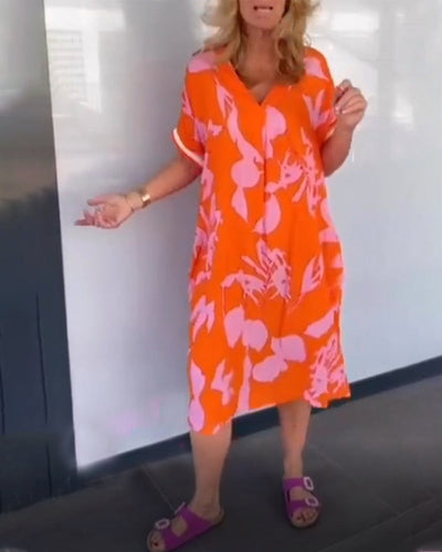 R&B | Lässiges, Lockeres Kleid mit Aufdruck