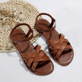 R&B | Elegante Leder Damen Sandalen Flacher Schuh