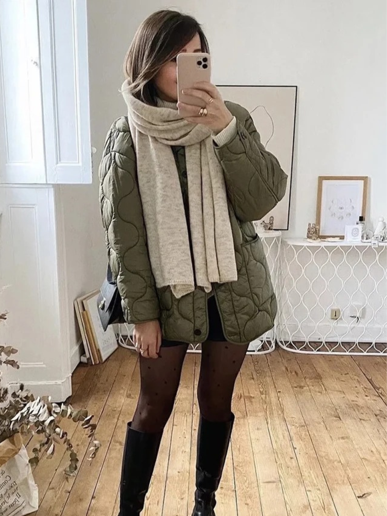 R&B | Trendy Olivgrüner Übergroßer Gestepptes Jacke für einen Stilvollen Look Ideal für Herbst/Winter