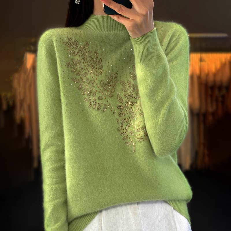 R&B | Strickpullover Mit Zartem Blättermuster