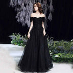 R&B | Damen Off-Shoulder Korsett Maxi Kleid Formal & Elegant