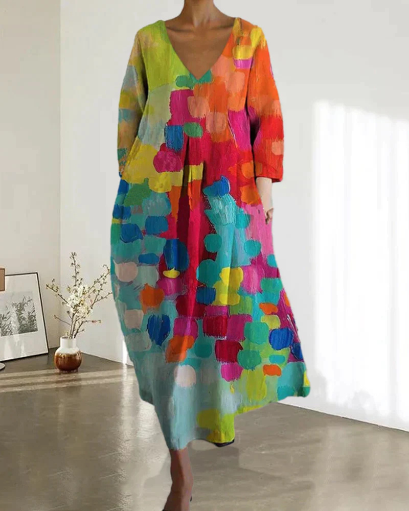 R&B | Bunt Gedrucktes Sommerkleid für Frauen
