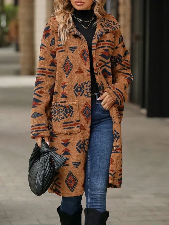 R&B | Wintermantel mit Stylischem Print für Kalte Tage