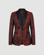 R&B | Satin Jacquard Blazer Mit Paisley Muster