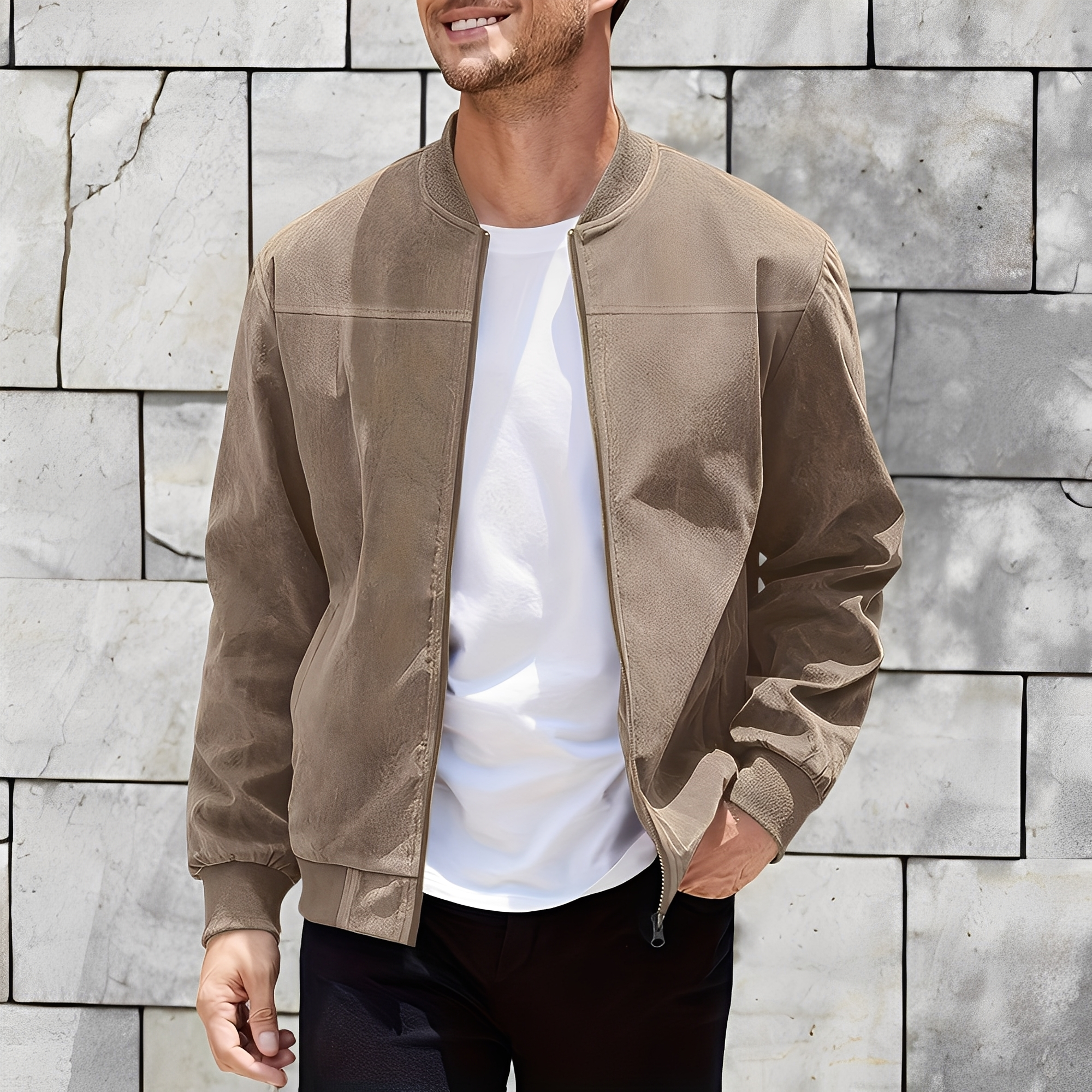 R&B | Klassische, stilvolle Wildlederjacke für Männer