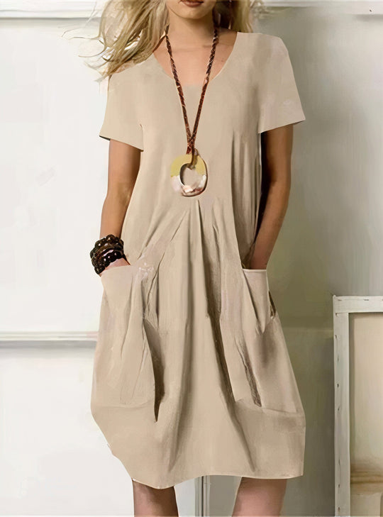 R&B | Bauchbedeckendes Midi-Kleid mit Taschen
