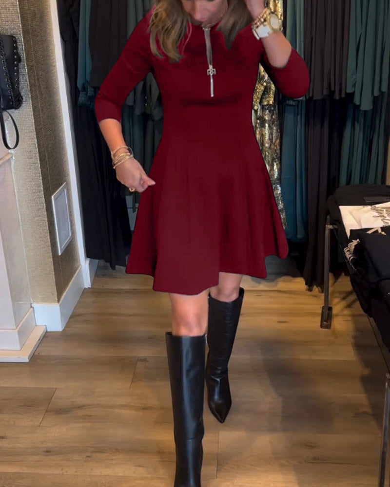 R&B | Kleid mit Einfarbigem Reißverschluss