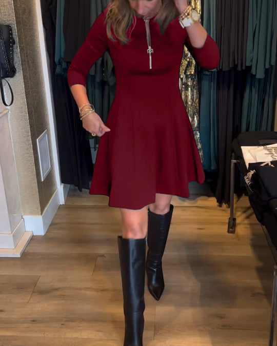 R&B | Kleid mit Einfarbigem Reißverschluss