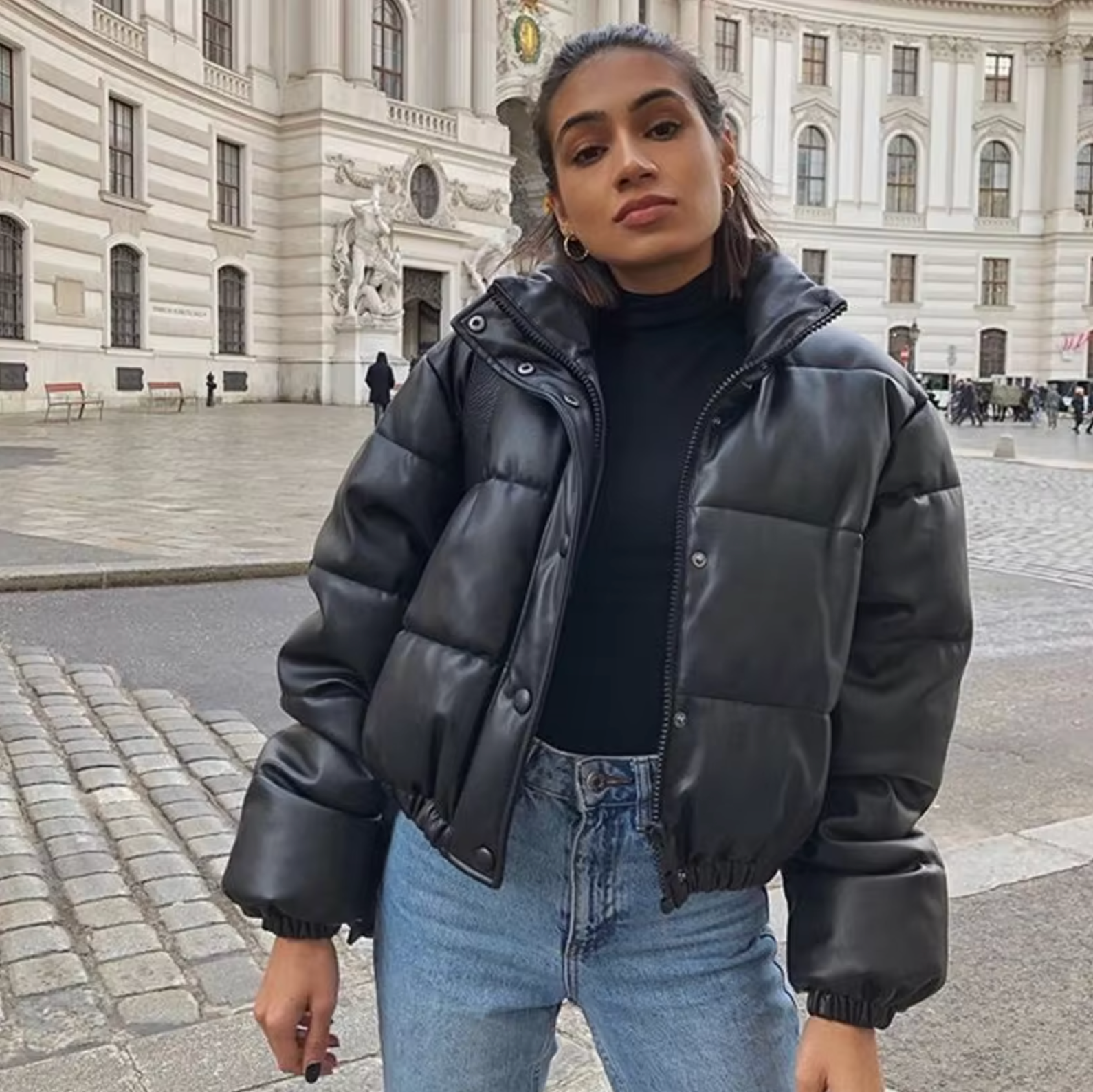 R&B | Leder Pufferjacke für Damen - Winter