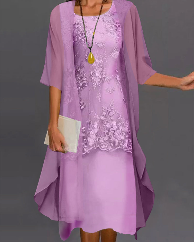 R&B | Elegantes Chiffon-Kleid In Zwei Teilen