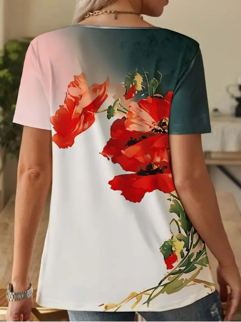 R&B | Lässiges T-Shirt mit Kurzen Ärmeln und Rundem Halsausschnitt für Den Sommer