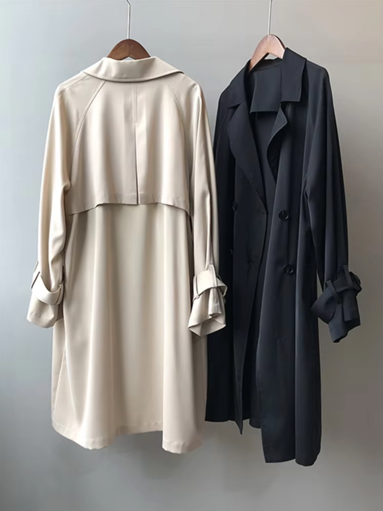 R&B | Damen Langer Wasserdichter Trenchcoat Lässig