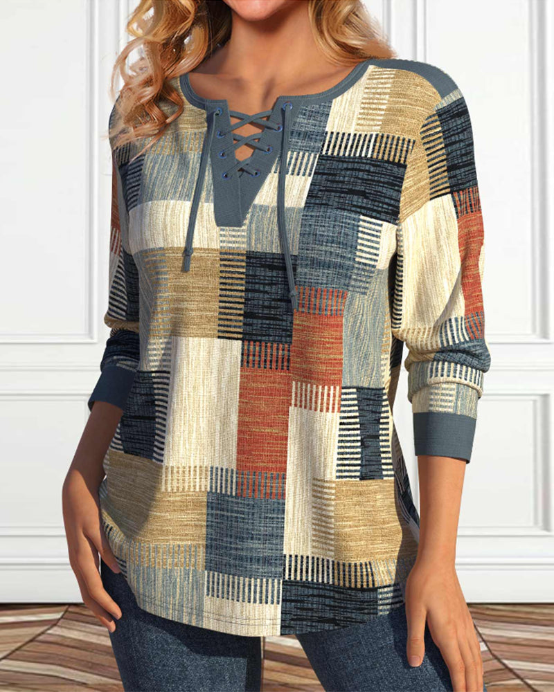 R&B | Geometrischem Print Zum Schnüren