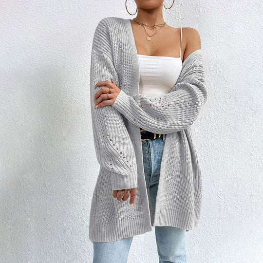 R&B | Einfarbige Elegante Strickjacke mit Taschen