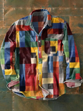 R&B | Stylisches Buntes Patchwork Button-Down Hemd
