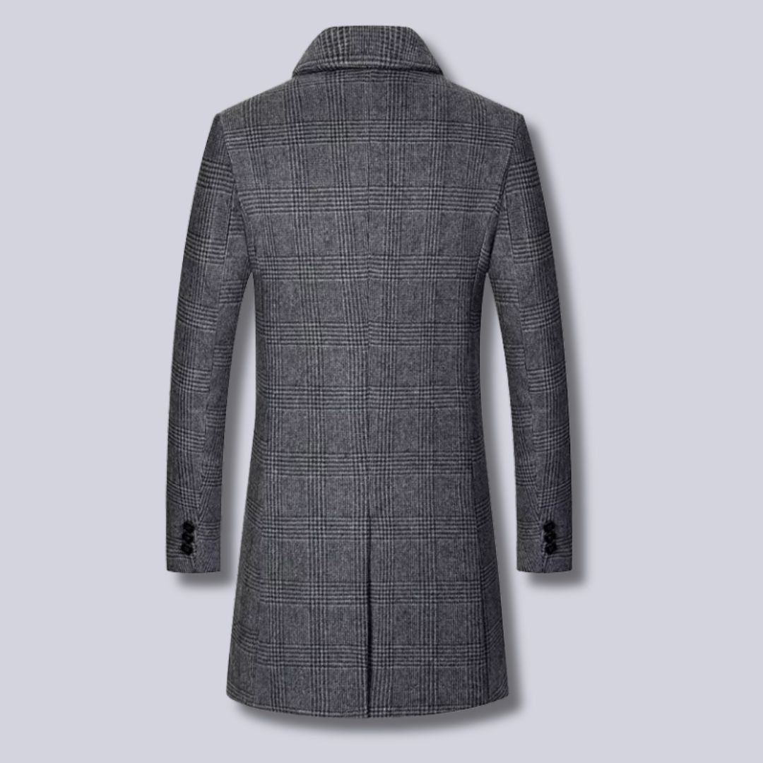 R&B | Karierter Woll-Trenchcoat