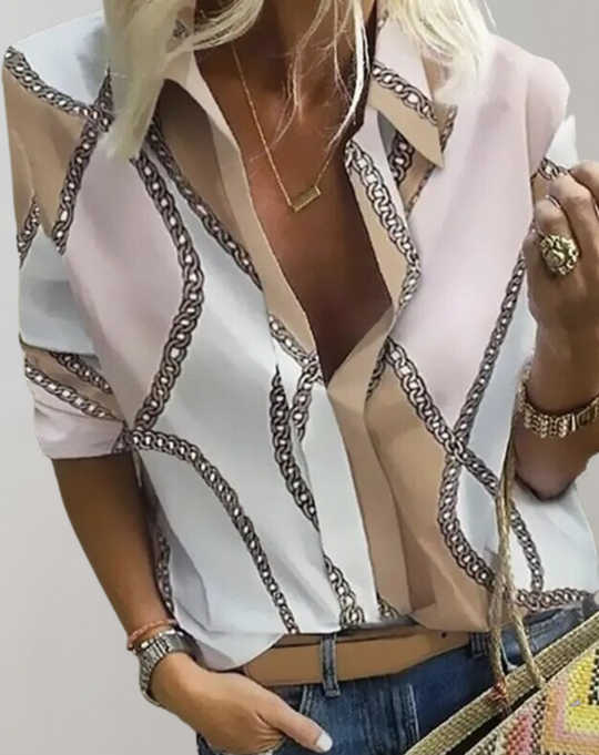 R&B | Seidenbluse mit Kettenmuster für Damen