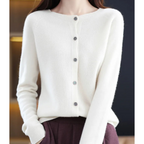 R&B | Strickjacke Weiche Wolle Lockere Passform Knopfverschluss Gerippte Kanten