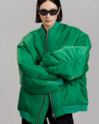 R&B Damen Oversize Bomberjacke mit Reißverschluss