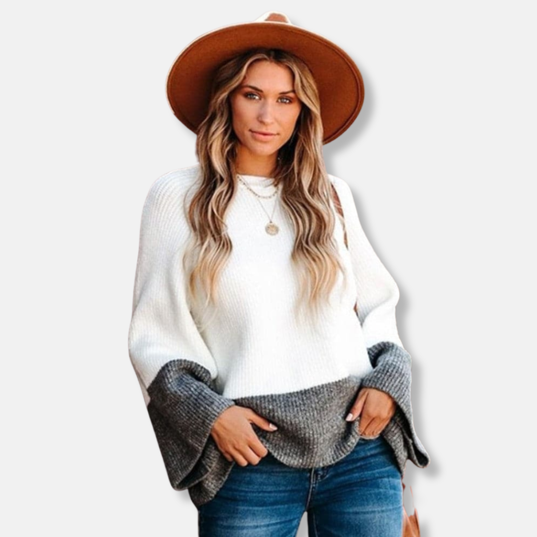 R&B | Relaxed Fit Pullover Sweater Farbblock Crewneck Pullover