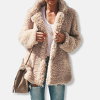 R&B | Fleece Teddy Mantel | Oversized Reverskragenmantel
