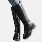 R&B | Stiefel - Lederähnliches Material - Knielanger Schaft - Doppelte Reißverschlussöffnung