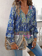 R&B | Blumenbluse Mit Langen Ärmeln Für Damen