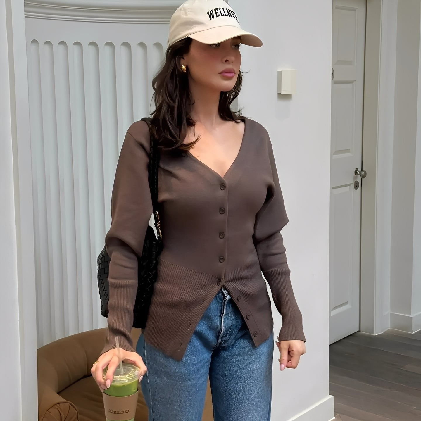 R&B | Stylischer, taillierter Cardigan-Mantel für Damen