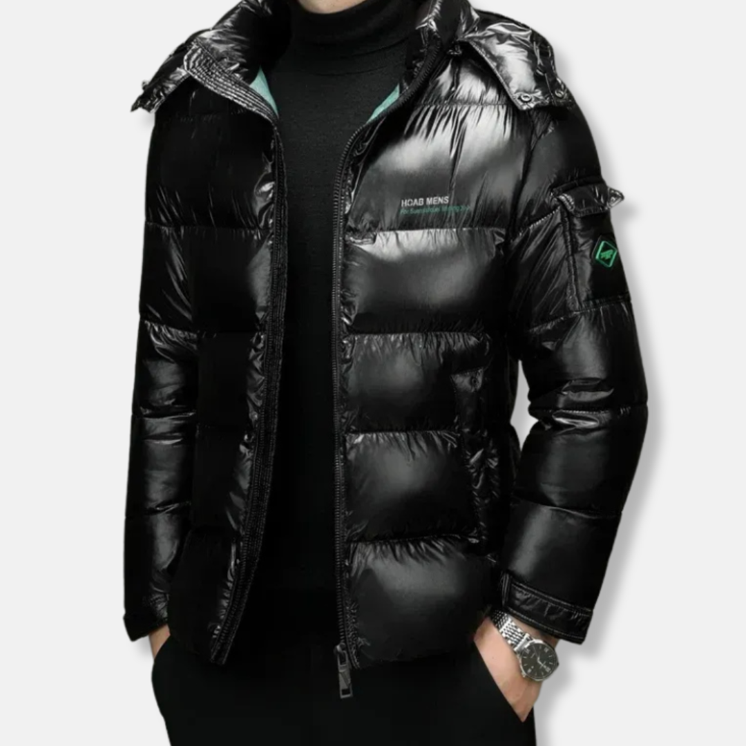 R&B | Pufferjacke Gepolstert Stehkragen Voller Reißverschluss mit Kapuze