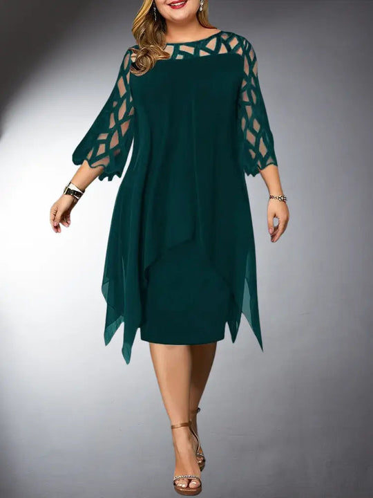 R&B | Elegantes Plus Size Spitzen-Midi-Kleid