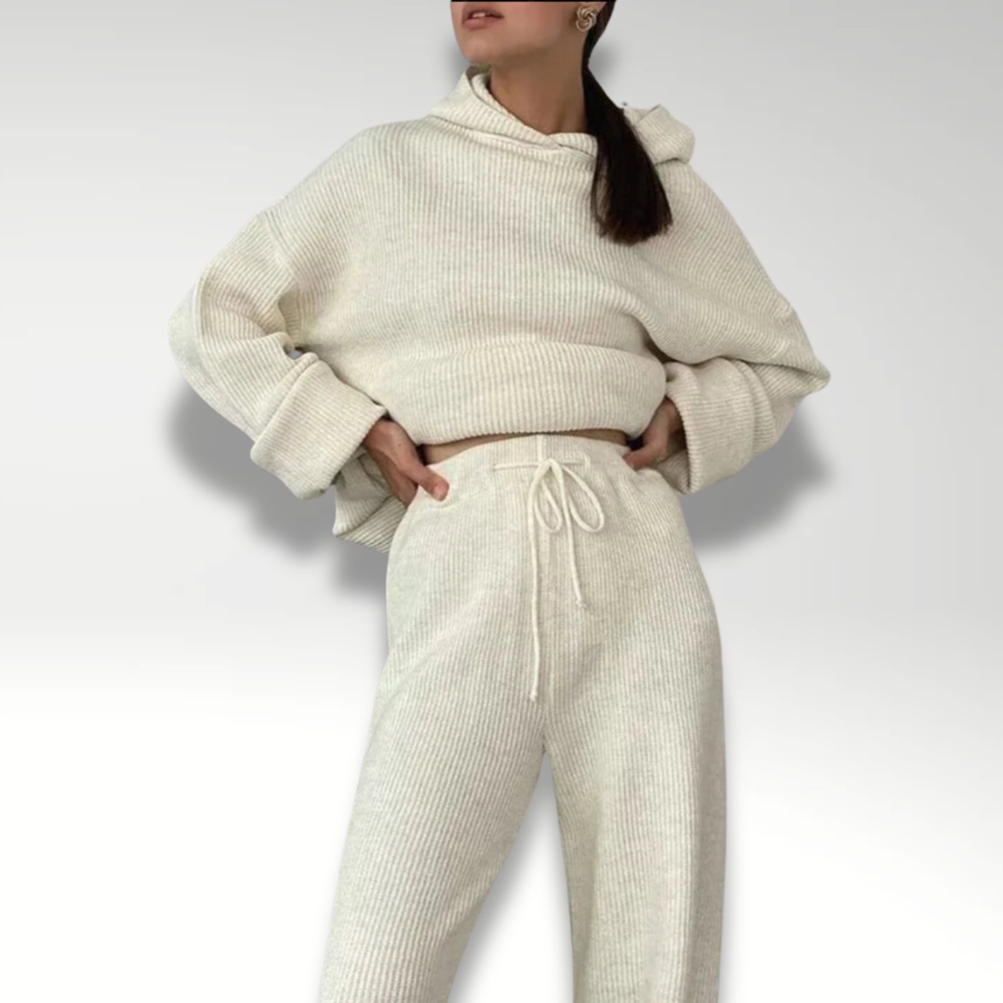 R&B | Luxus Frau Hoodie Gestreiftes Set