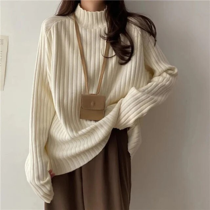R&B | Pullover mit hohem Kragen für Frauen Lang