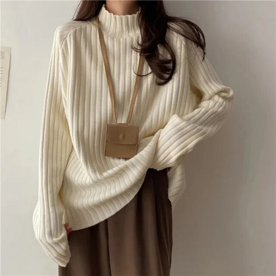 R&B | Pullover mit hohem Kragen für Frauen Lang