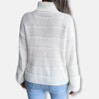 R&B | Rollkragenpullover Weiches Strickmaterial Gerippte Optik Lockere Passform Langärmlig