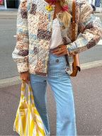 R&B | Steppjacke - Patchwork-Design - Bequem und Lockerer Schnitt - Bohemian-Stil