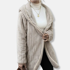 R&B | Fleece Übergroßer Cardigan Kapuzen-Rippstruktur-Cardigan