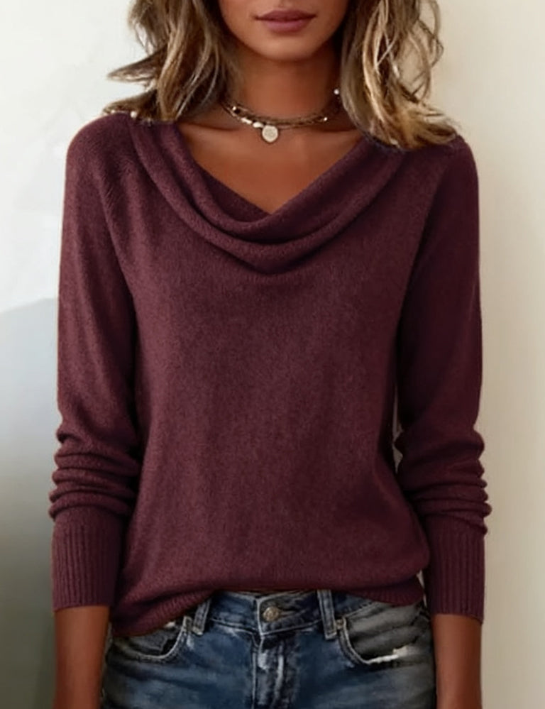 R&B | Langärmeliger Pullover mit Plüschkragen