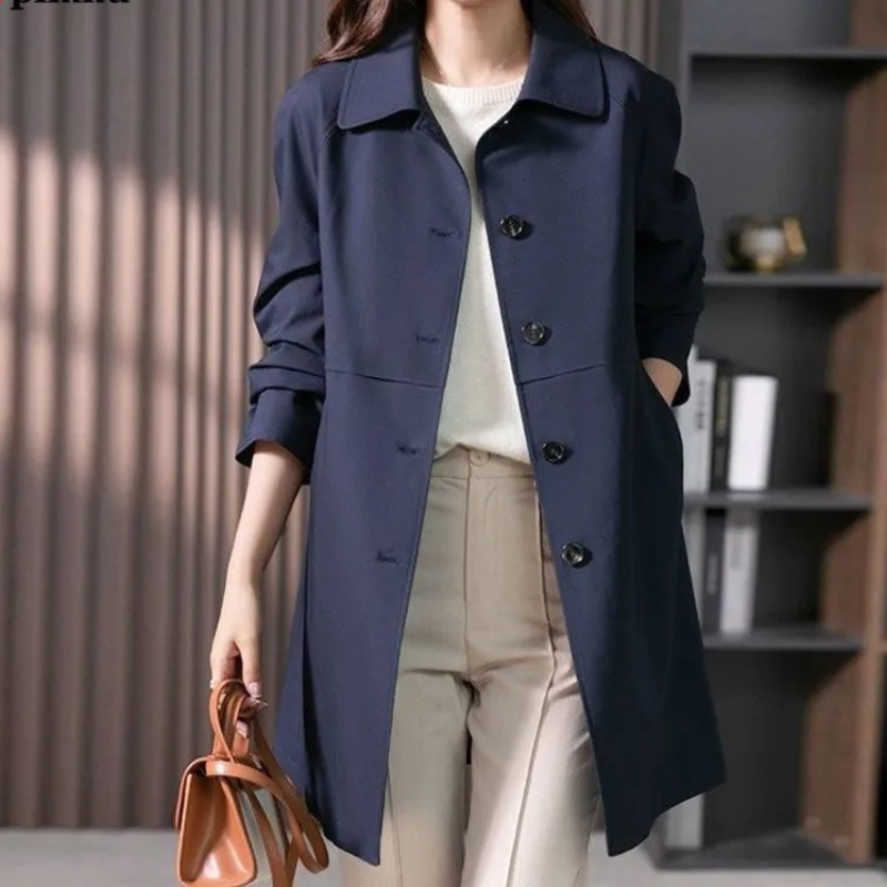 R&B | Stylischer Einreihiger Kurzer Trenchcoat für Damen