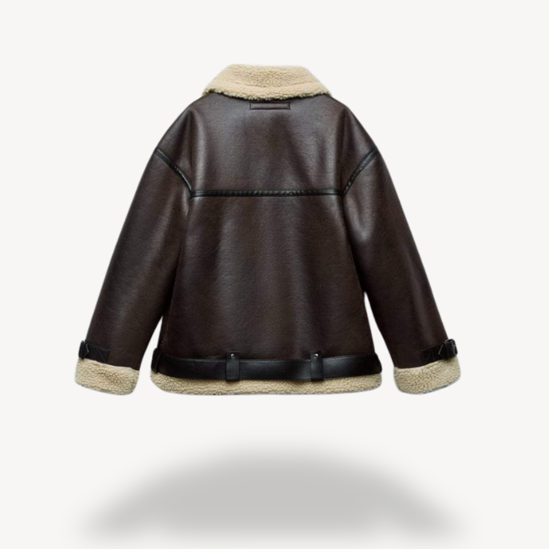 R&B | Shearling Bikerjacke für Frauen