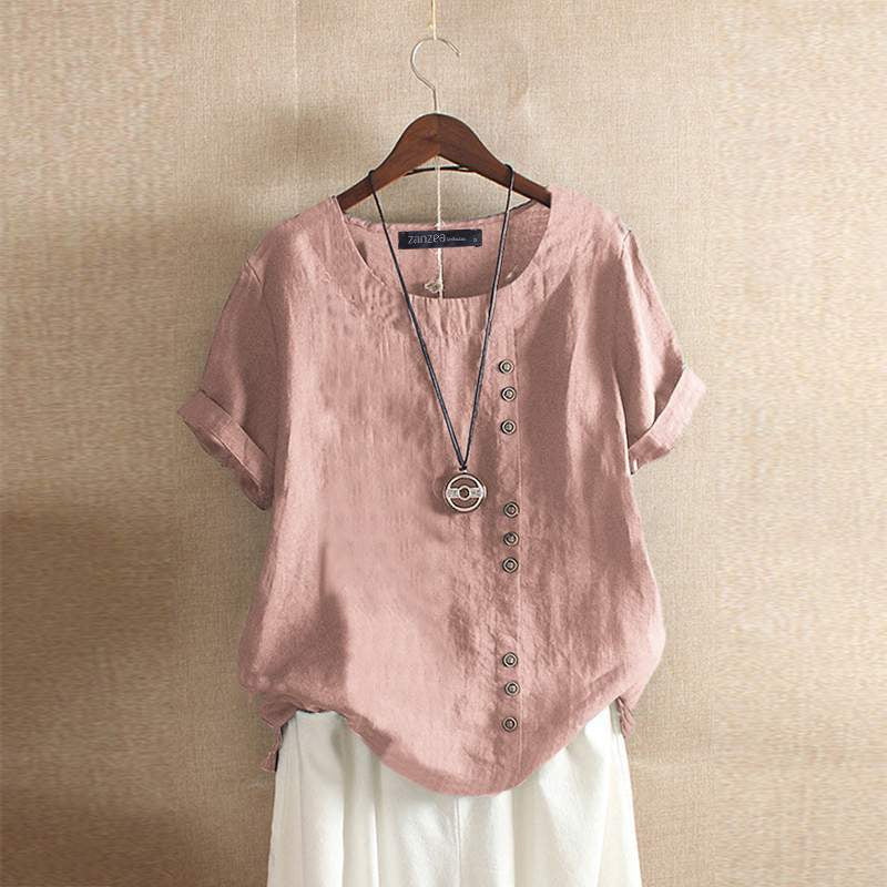 Heidi-Mode – Bluse aus hochwertiger Baumwolle mit schönem Knopfverschluss