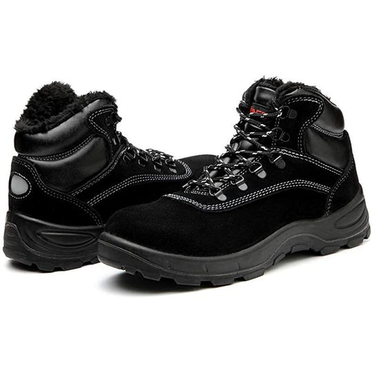 Wasserdicht Arbeitsschuhe Stahlkappe Schutzschuhe Warm Gefüttert Sicherheitsstiefel R&B