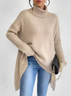 R&B | Eleganter Langer Damenpullover mit Rollkragen