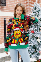 R&B | Weihnachts Cartoon Rentier Strickpullover