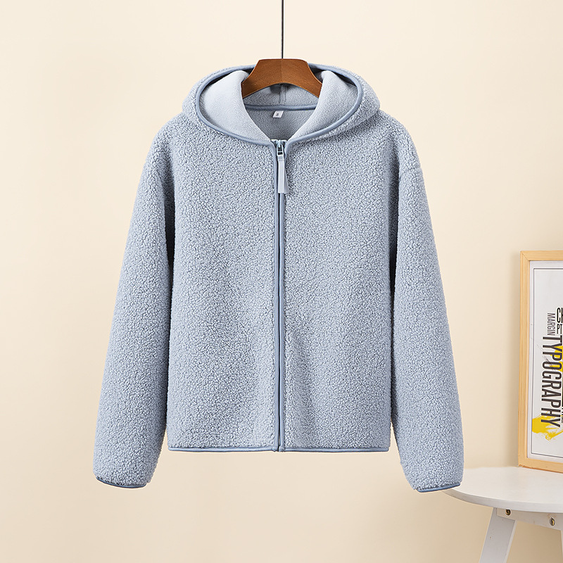 R&B | Kapuzenjacke mit Reißverschluss und Weichem Sherpa Stoff, Fleece Weste